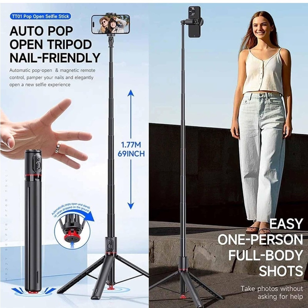 Black Selfie Stick with Remote - Picture 7 of 7